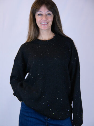 Maglia colore nero con paillettes