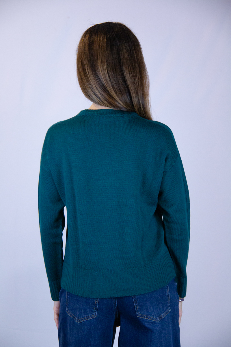 Maglia verde gucci lana merinos asimmetrica - immagine 4
