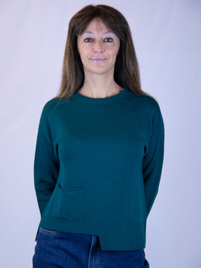 Maglia verde gucci lana merinos asimmetrica