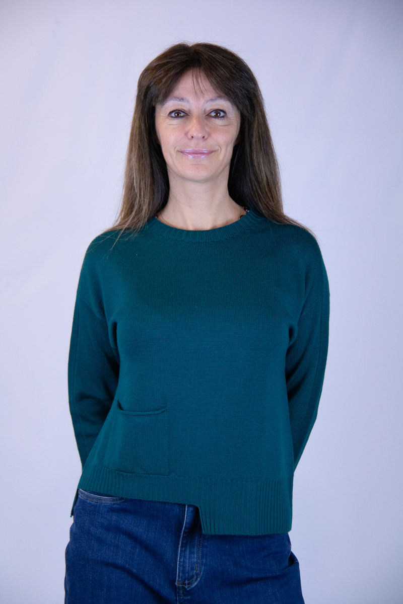 Maglia verde gucci lana merinos asimmetrica