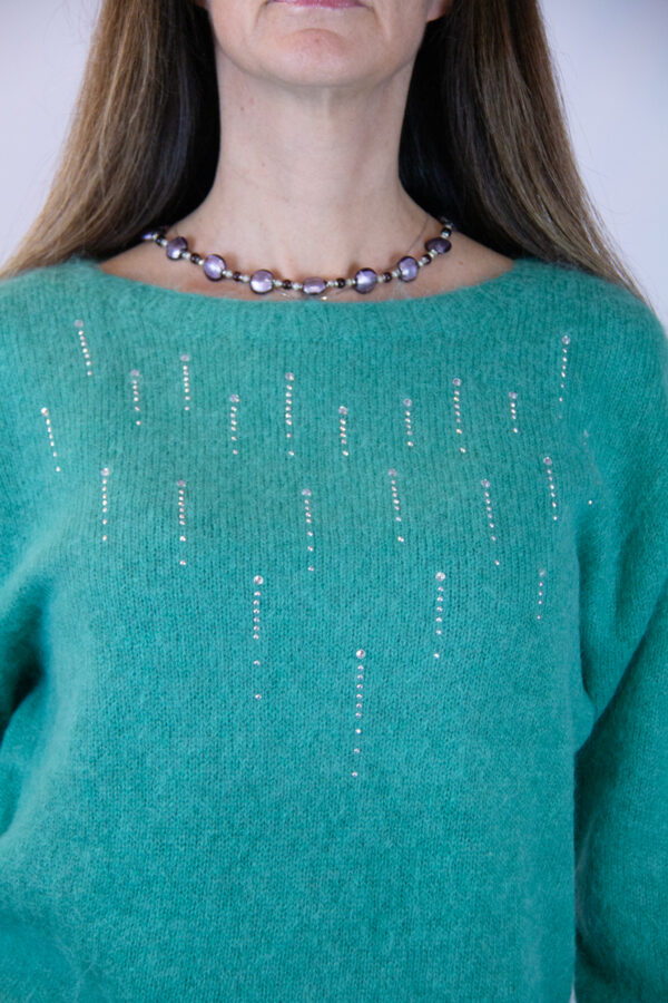 Maglia lana alpaca pelosetta con strass - immagine 3