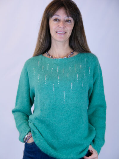 Maglia pelosetta con strass