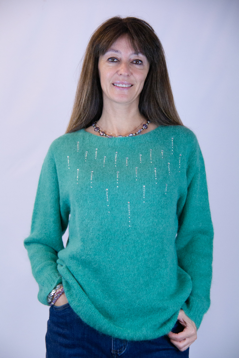 Maglia pelosetta con strass