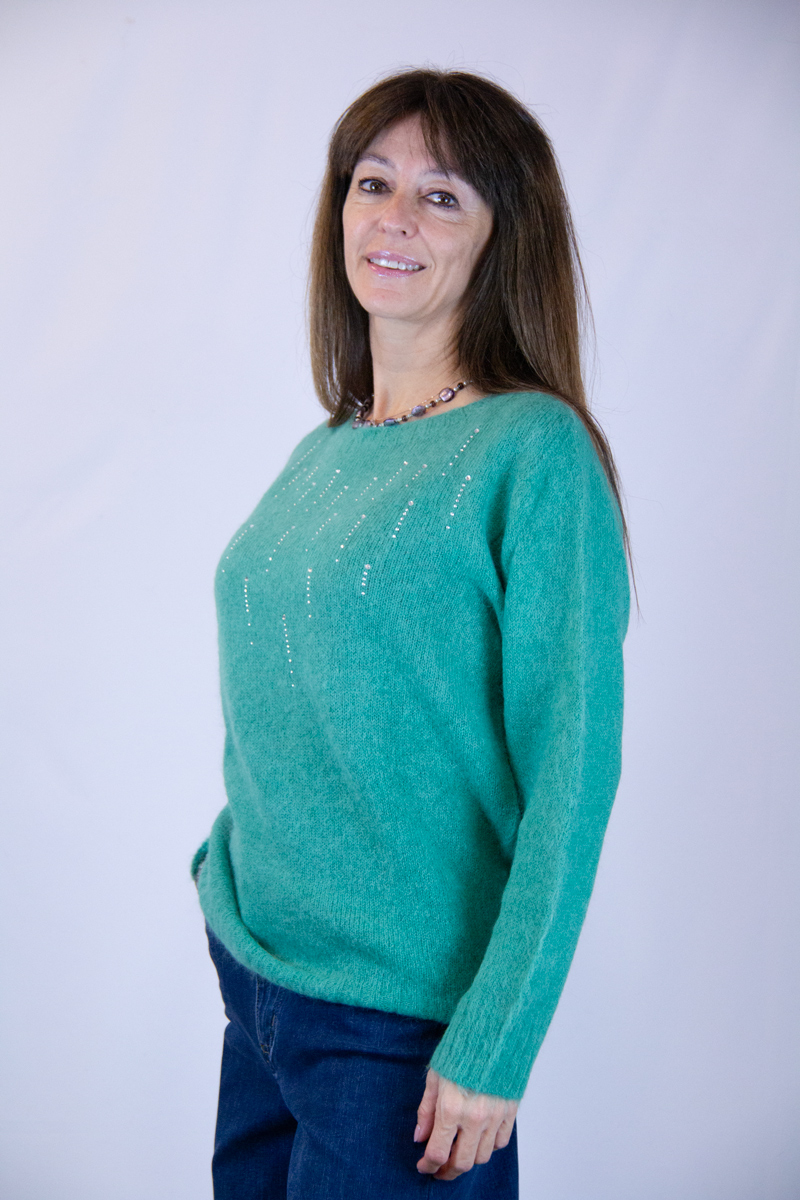 Maglia lana alpaca pelosetta con strass - immagine 2