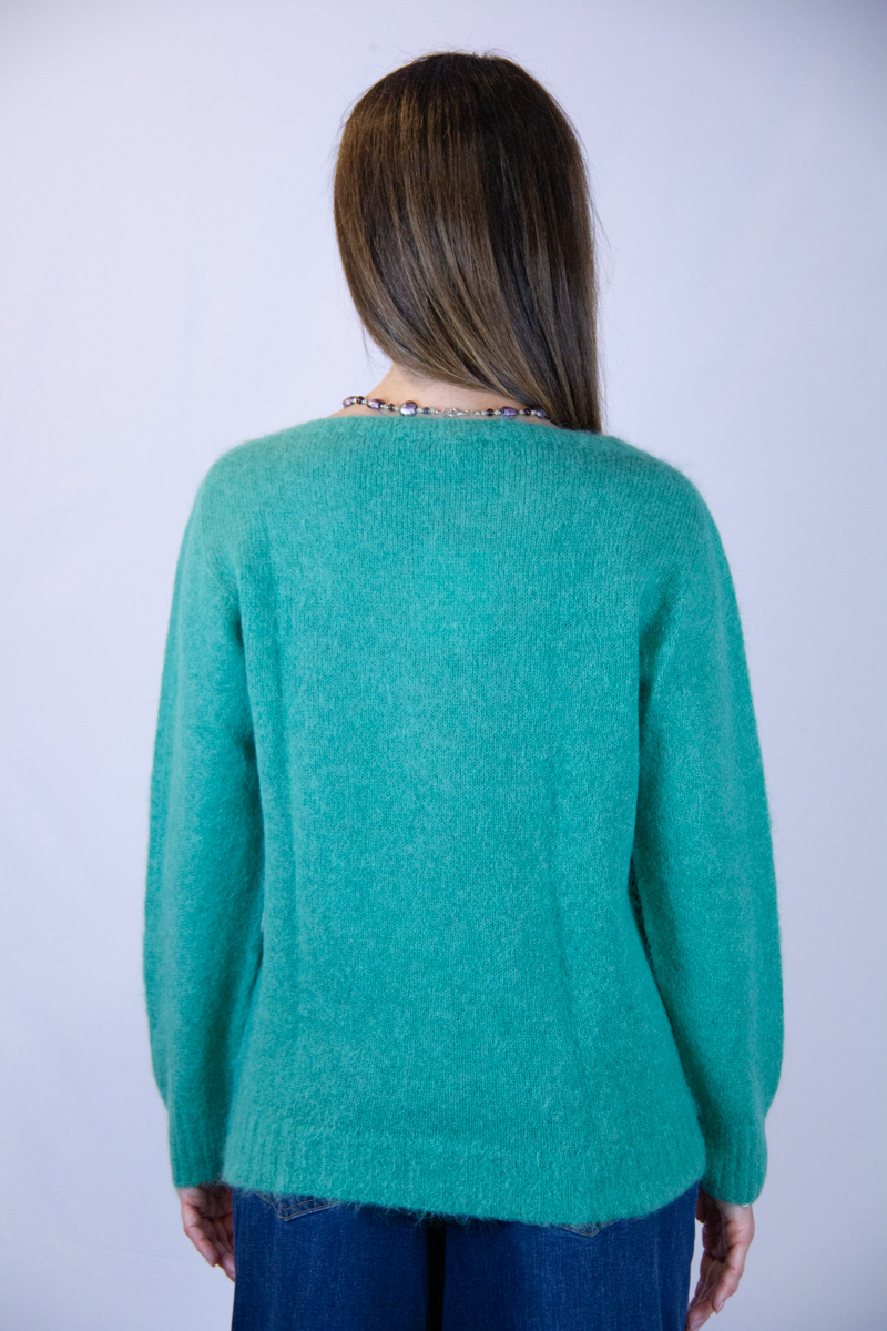 Maglia lana alpaca pelosetta con strass - immagine 4