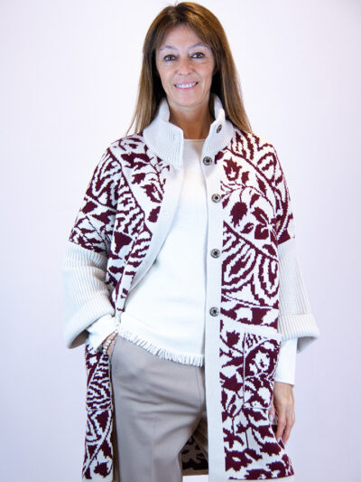 Cappotto fantasia misto lana donna