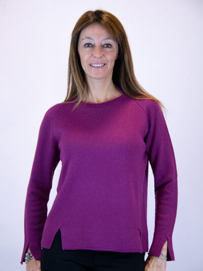 Maglia lana merinos colore vinaccia