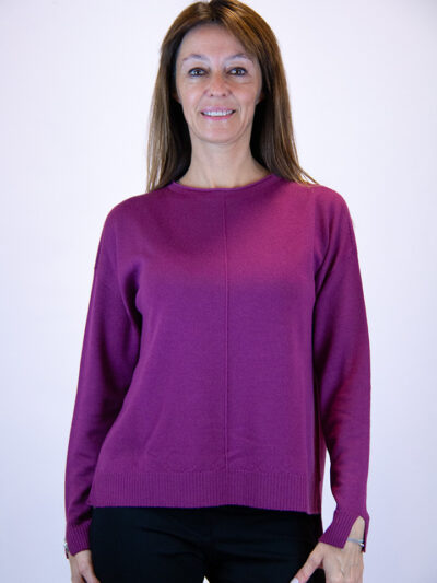 Maglia lana merinos colore vinaccia